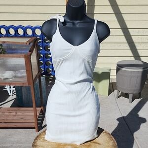 Rue21 Cream and White Striped dress